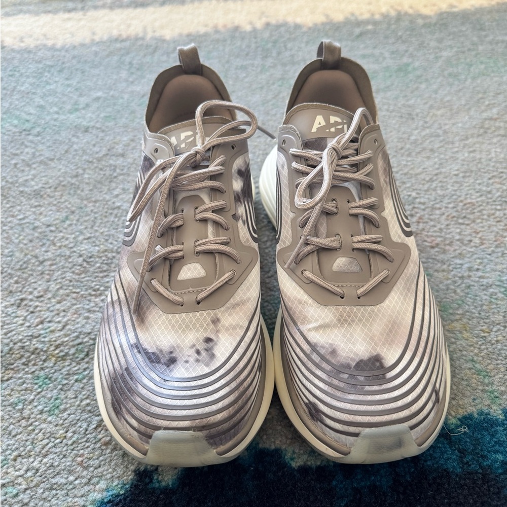 Gray tie dye APL Streamline sneakers